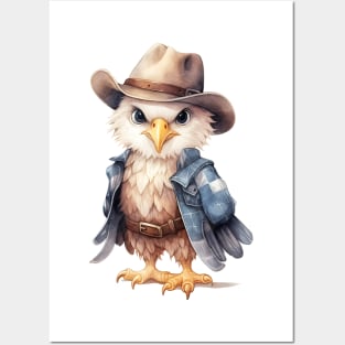 Bald Eagle Wearing a Cowboy Hat Posters and Art